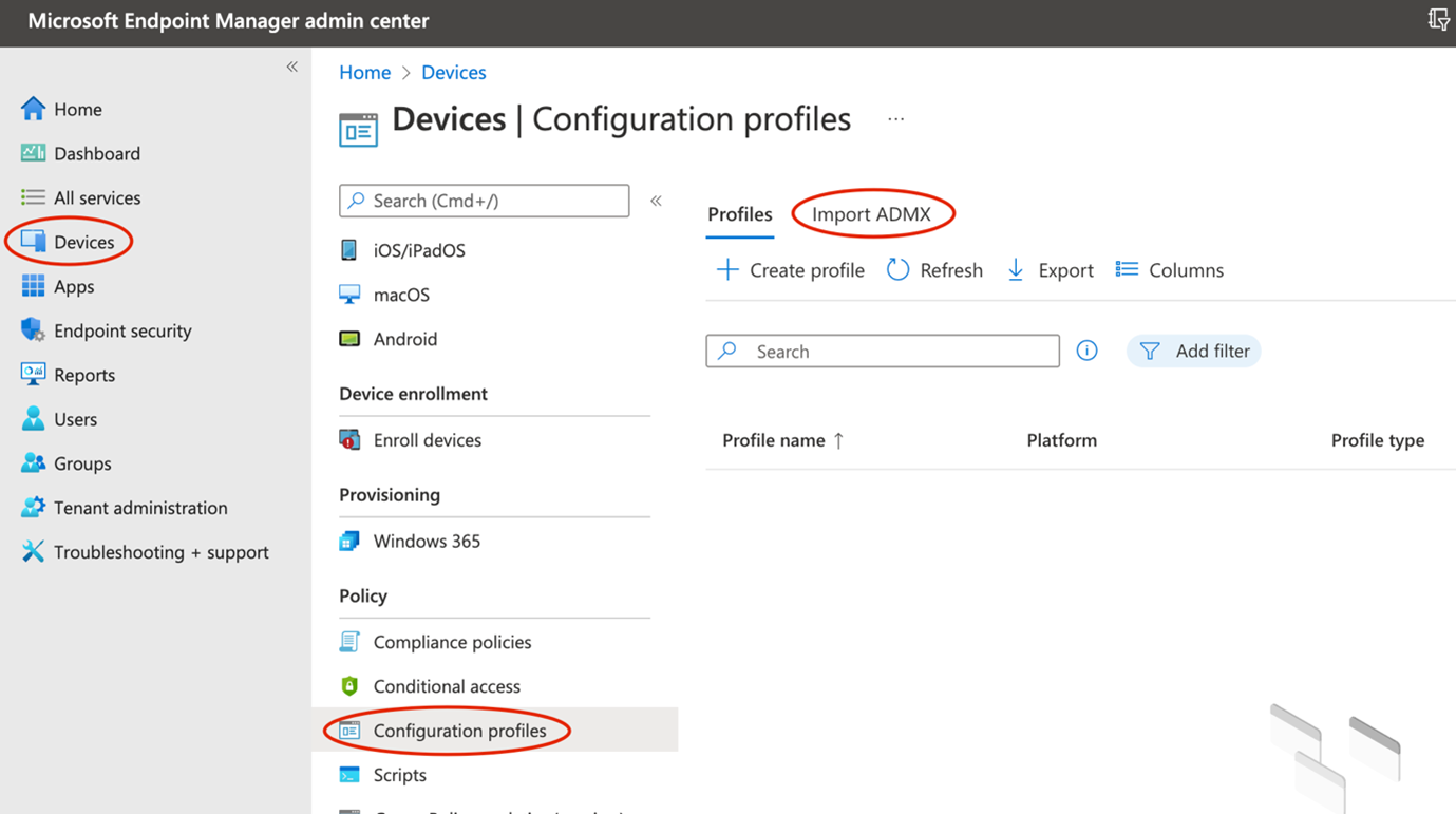 Importing ADMX Files into Intune